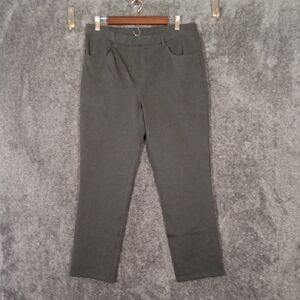 Quince Ultra Stretch Ponte Straight Leg 4 Pocket Charcoal Petite Large